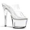 Pleaser - SKY302 Mules à talons - Chaussures de pole dance - Transparent/Couleur argent Product image